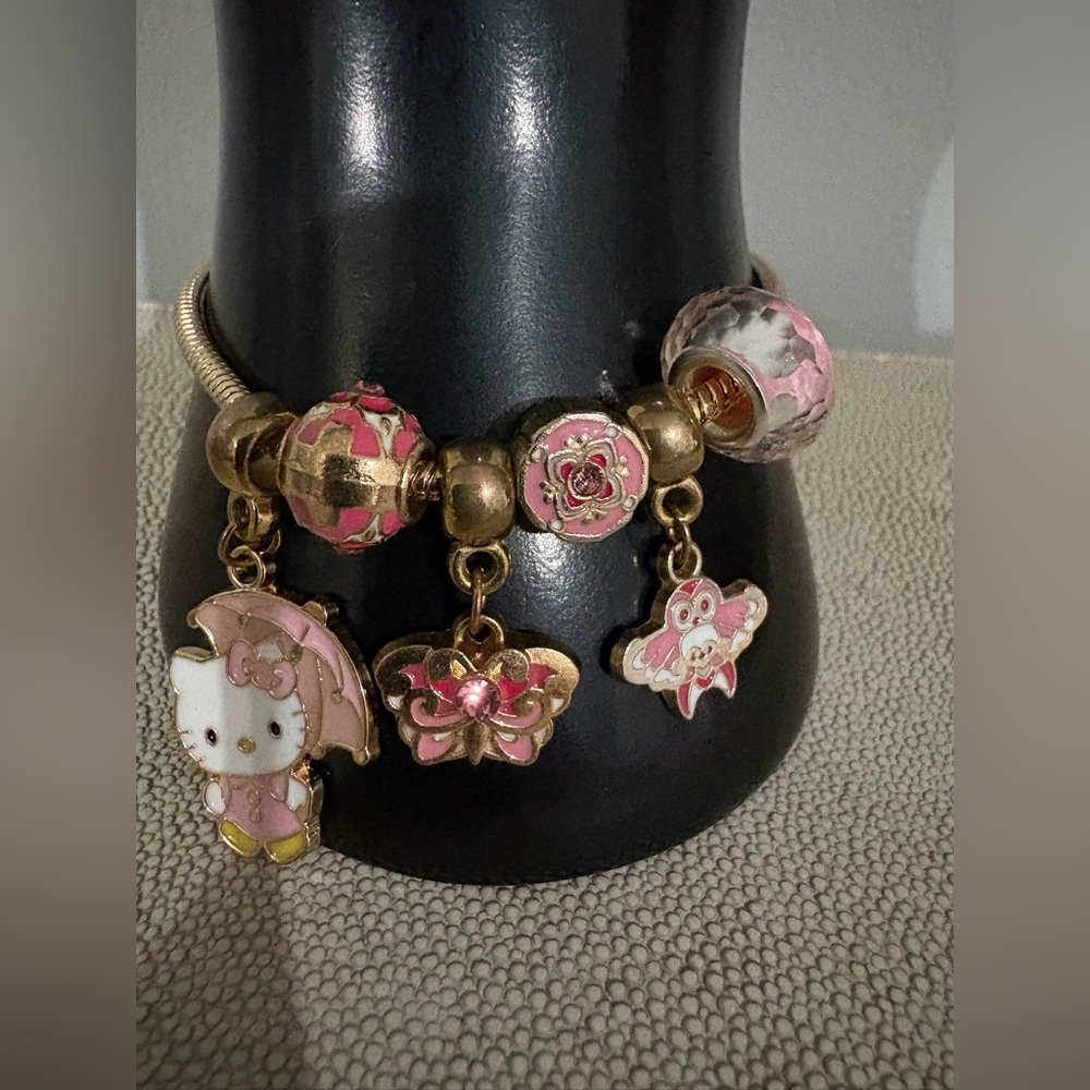 Gold and Pink Charm Bracelet - Picture 7 of 16